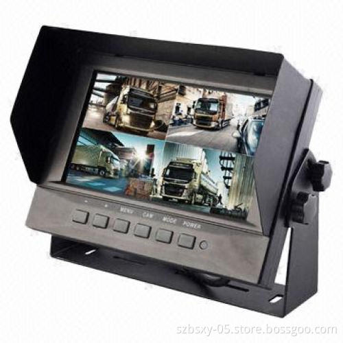 7-inch Quad Digital LCD Monitor for Fire Truck/Heavy-duty Equipment, with 20,000 Hours Rating